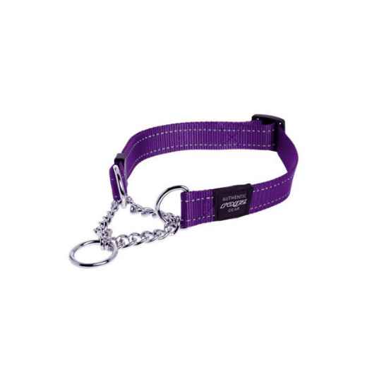 Picture of COLLAR CANINE ROGZ SNAKE OBEDIENCE HALF CHECK Purple - 5/8in x 12-18in