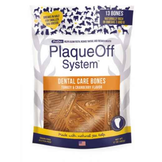 Picture of TREAT PLAQUEOFF DENTAL BONES Turkey & Cranberry - 17oz / 482g