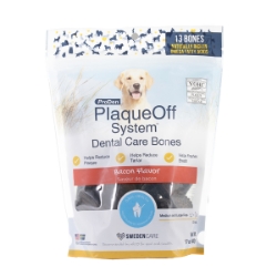 Picture of PLAQUEOFF Dental Bones Medium/Large Dog Treats - Natural Bacon - 17oz/482g