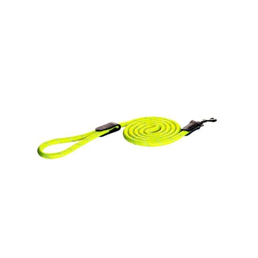 Picture of LEAD CANINE ROGZ ROPE LONG FIXED Dayglo Yellow - 1/2in x 6ft