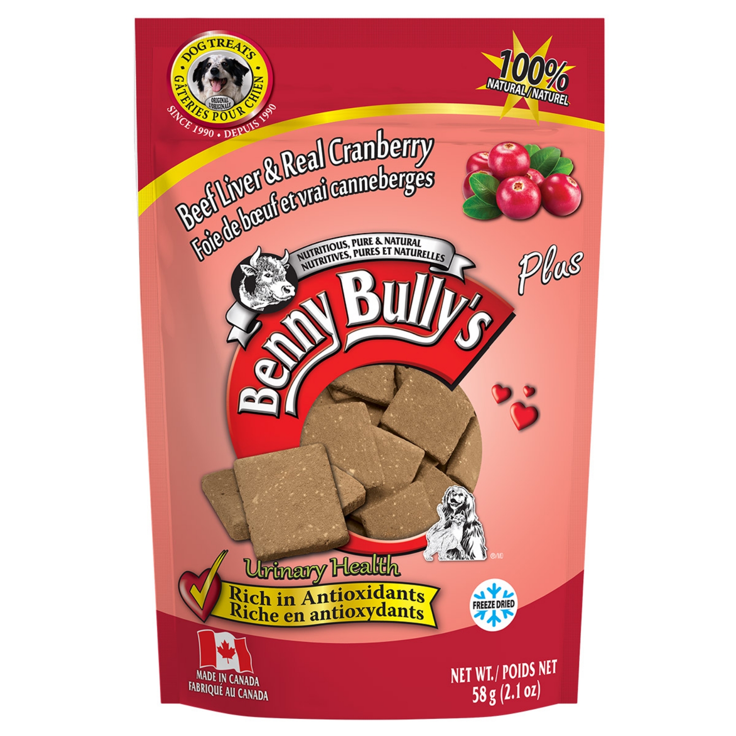Picture of BENNY BULLY’S PLUS Freeze Dried Raw Beef Liver & Cranberry Dog Treats - 2.1oz/58g