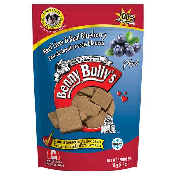 Picture of TREAT BEEF LIVER PLUS BLUEBERRY Benny Bullys - 2.1oz/58g