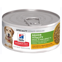 Picture of Hills Science Diet Adult 7+ Yr Senior Vitality Sb Chicken & Vegetable Stew Wet Dog Food- 24x5.5oz