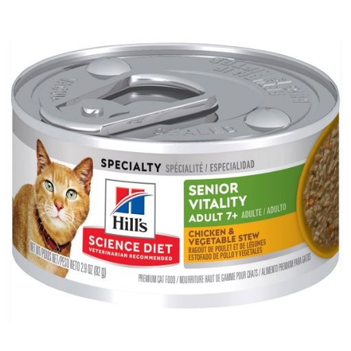 Picture of FELINE SCI DIET ADULT 7+ SENIOR VITALITY CHICK & VEG STEW - 24 x 2.9oz cans