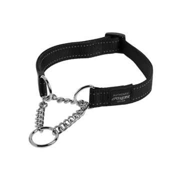 Picture of COLLAR ROGZ FANBELT OBEDIENCE HALF CHECK Black - 3/4in x 13-22in