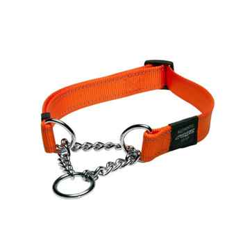 Picture of COLLAR ROGZ FANBELT OBEDIENCE HALF CHECK Orange - 3/4in x 13-22in (d)