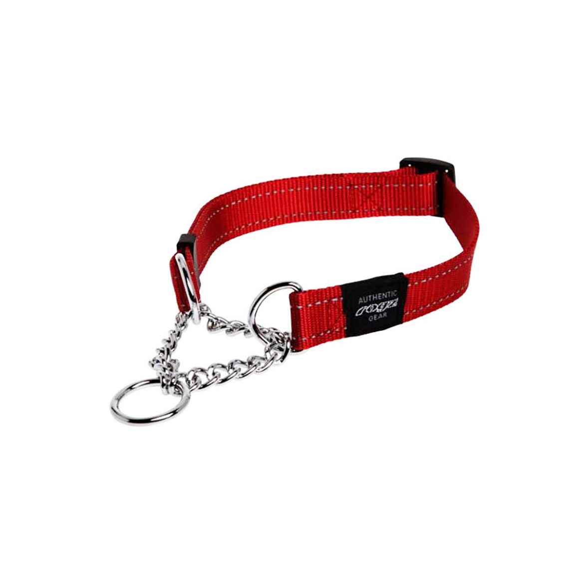 Picture of COLLAR CANINE ROGZ LUMBERJACK OBEDIENCE HALF CHECK Red - 1in x 18-27.5in