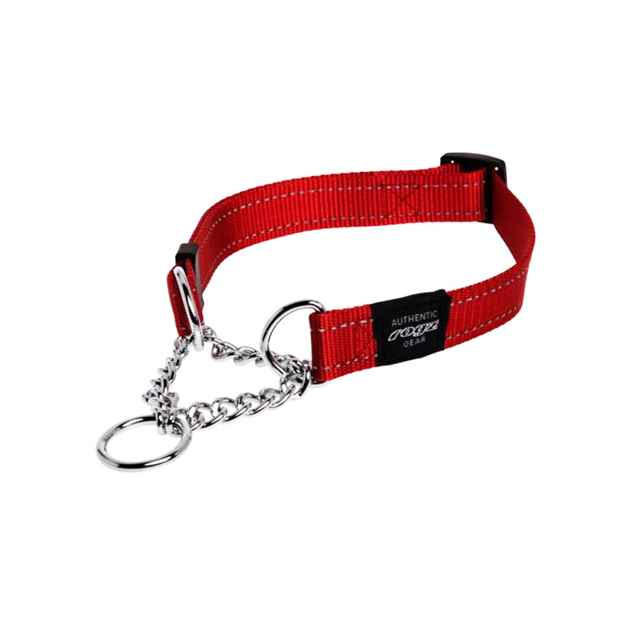 Picture of COLLAR ROGZ LUMBERJACK OBEDIENCE HALF CHECK Red - 1in x 18-27.5in