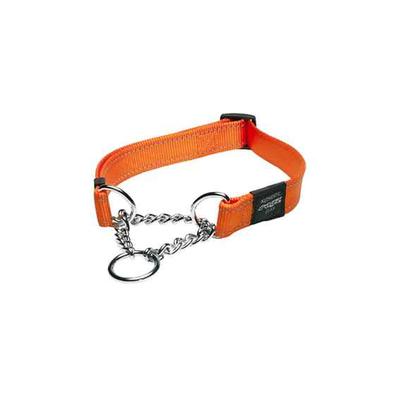 Picture of COLLAR CANINE ROGZ LUMBERJACK OBEDIENCE HALF CHECK Orange - 1in x 18-27.5in