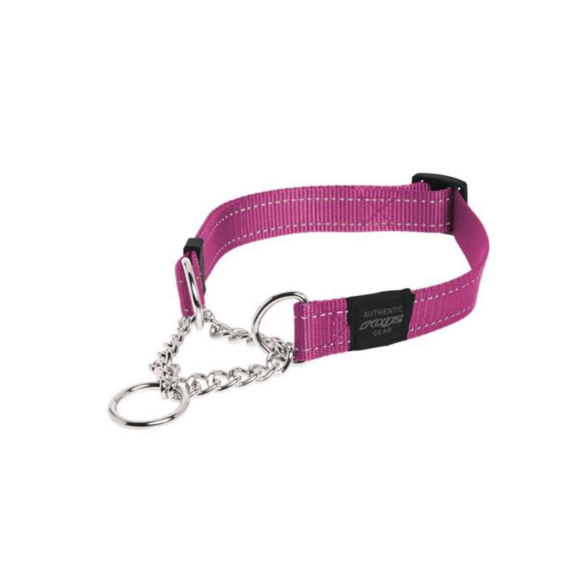 Picture of COLLAR CANINE ROGZ SNAKE OBEDIENCE HALF CHECK Pink - 5/8in x 12-18in