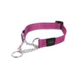 Picture of COLLAR CANINE ROGZ SNAKE OBEDIENCE HALF CHECK Pink - 5/8in x 12-18in