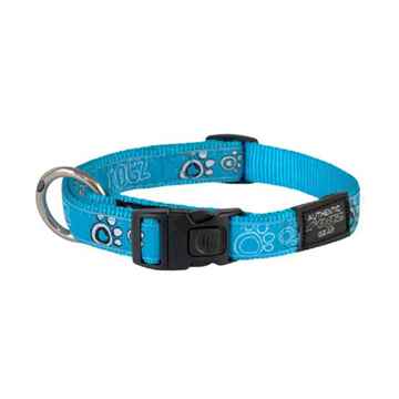 Picture of COLLAR ROGZ FANCY DRESS ARMED RESPONSE Turquoise Paw - 1inx17-29in