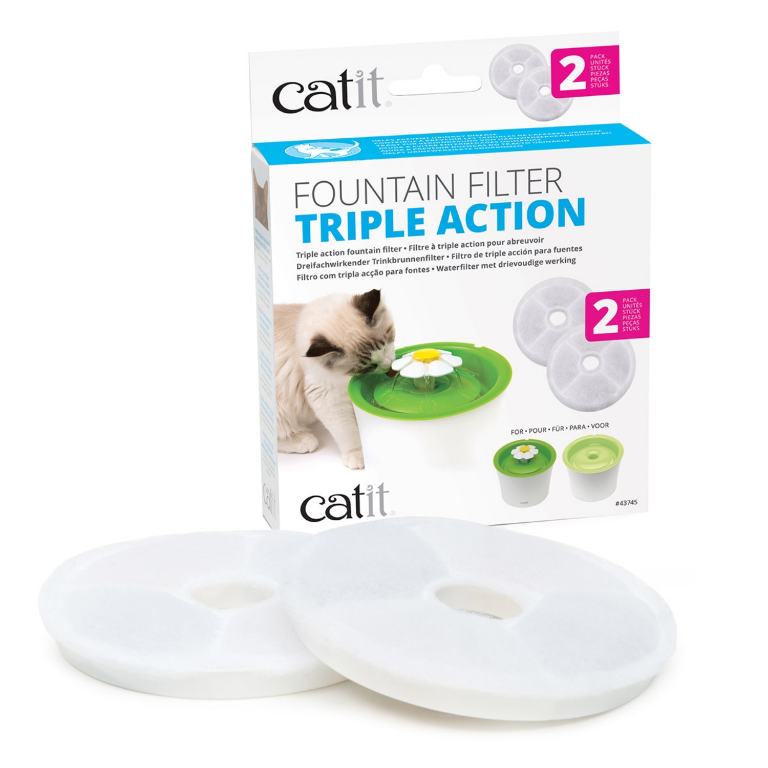 Picture of Catit Senses 2.0 Flower Fountain Water Softening Filter - 2/Pk