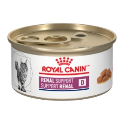 Picture of Royal Canin Veterinary Diet RENAL SUPPORT D Thin Slices In Gravy Wet Cat Food - 24 X 85gm cans
