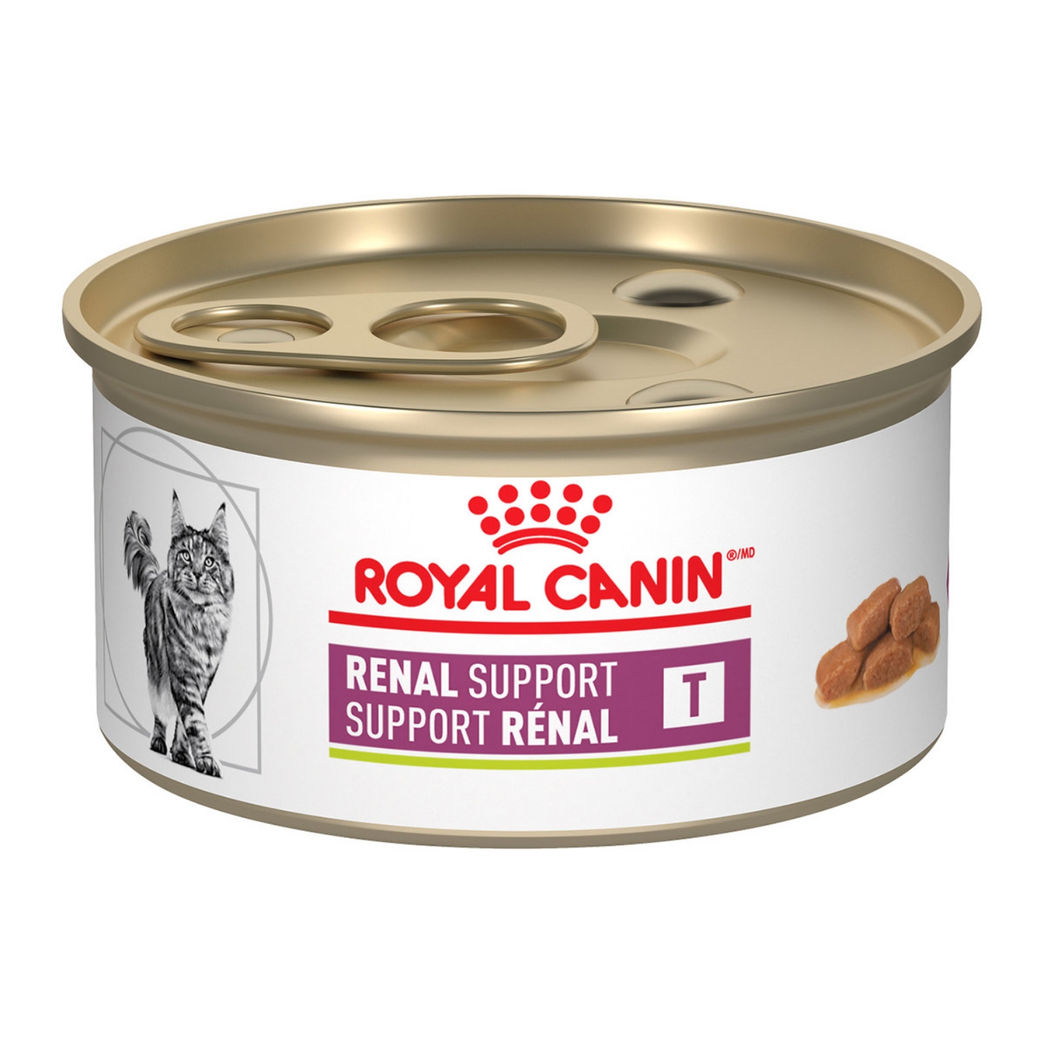 Picture of Royal Canin Veterinary Diet RENAL SUPPORT T Thin Slices In Gravy Wet Cat Food - 24 X 85gm cans