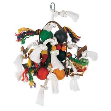 Picture of LIVING WORLD AVIAN  Junglewood Rope & Leather Tabourine with 6 balls (81176)