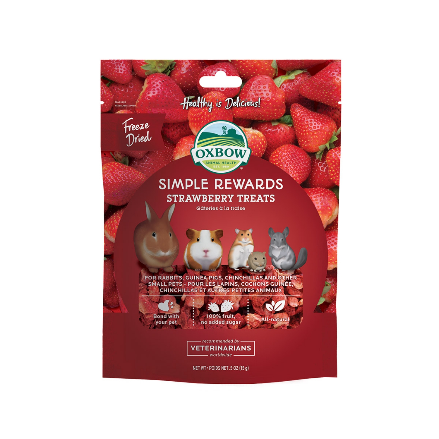 Picture of OXBOW SIMPLE REWARDS STRAWBERRY TREATS - 15g/0.5oz