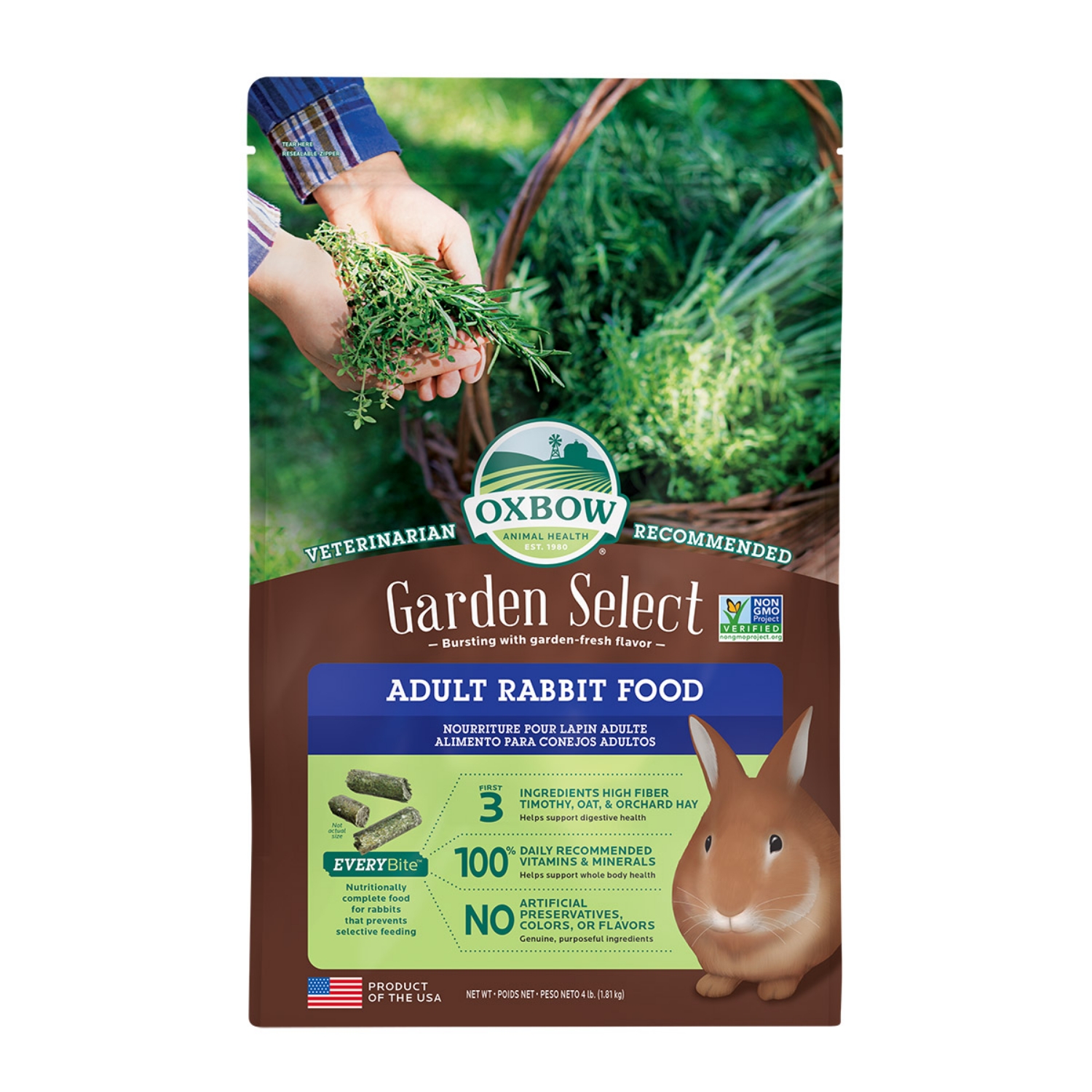 Picture of OXBOW GARDEN SELECT ADULT RABBIT FOOD - 1.81kg/4lb
