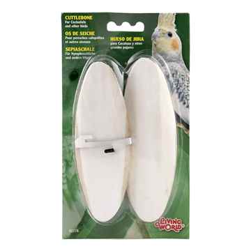 Picture of LIVING WORLD CUTTLEBONE Large with HOLDER (82178) - twin pack 