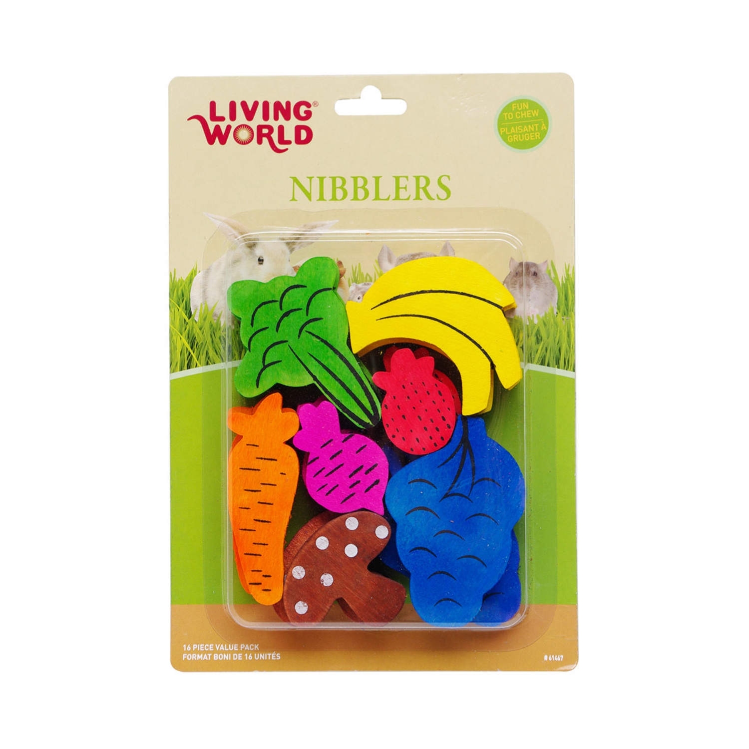Picture of LIVING WORLD WOOD NIBBLERS Fruit/Veggie Mix (61467) - 12/pk