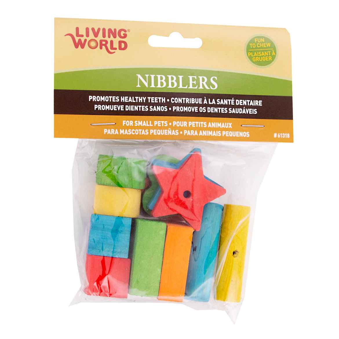 Picture of LIVING WORLD NIBBLERS WOOD CHEW Shape Mix - 12/pk