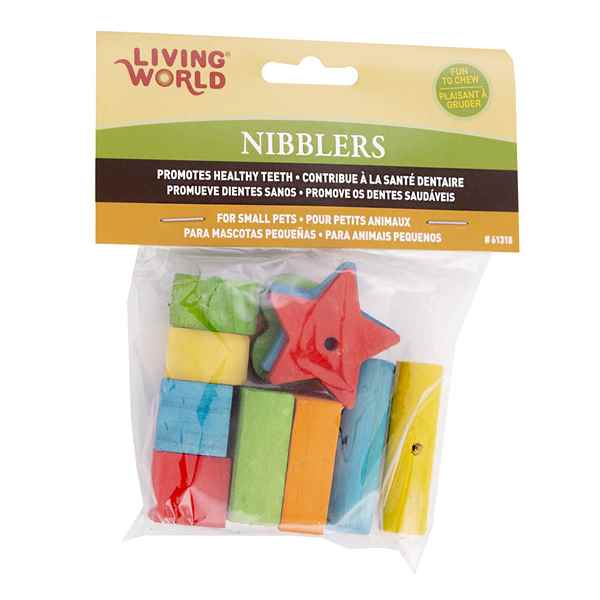 Picture of LIVING WORLD NIBBLERS WOOD CHEW Shape Mix - 12/pk