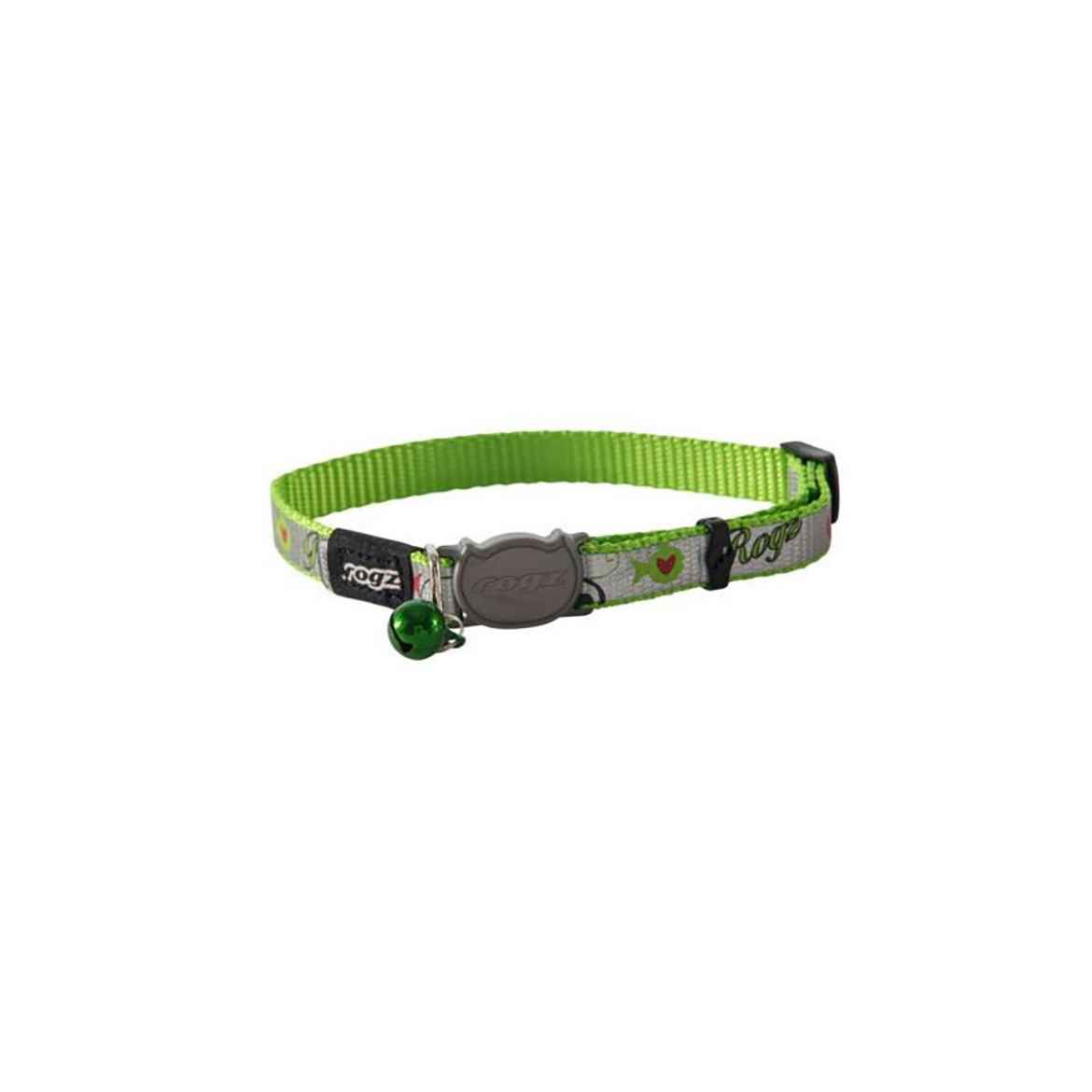 Picture of COLLAR FELINE ROGZ BREAK AWAY REFLECTOCAT Adjustable Lime Fish - 1/4in x 6-9in