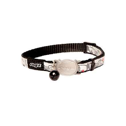 Picture of COLLAR FELINE ROGZ BREAK AWAY REFLECTOCAT Adjustable Black Cat - 1/4in x 6-9in