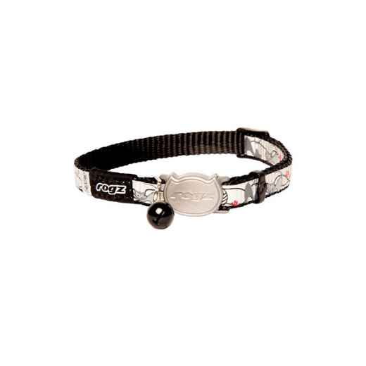 Picture of COLLAR FELINE ROGZ BREAK AWAY REFLECTOCAT Adjustable Black Cat - 1/4in x 6-9in