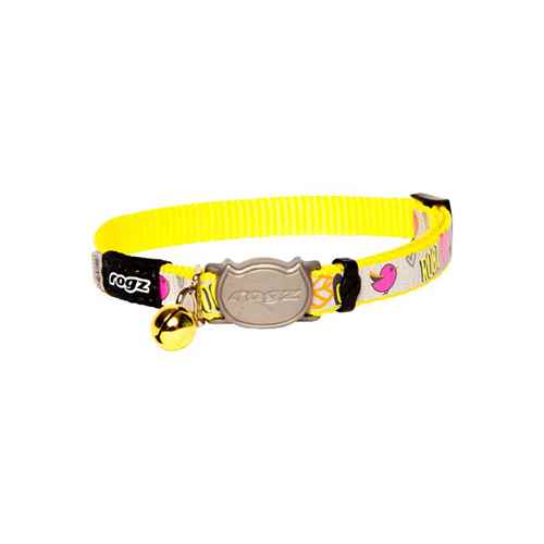 Picture of COLLAR FELINE ROGZ BREAK AWAY REFLECTOCAT Adjustable Dayglo Bird - 1/4in x 6-9in