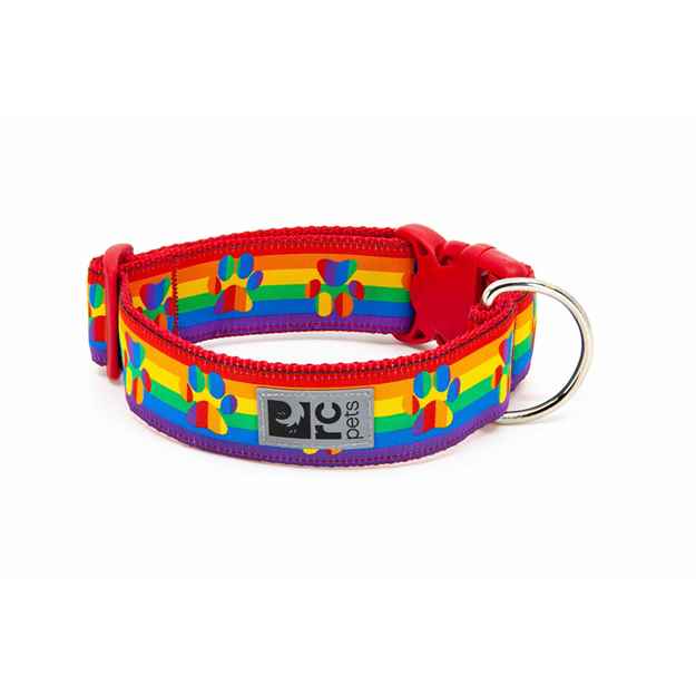 Picture of COLLAR RC CLIP WIDE Adjustable Rainbow Paws - 1.5in x 12-20in