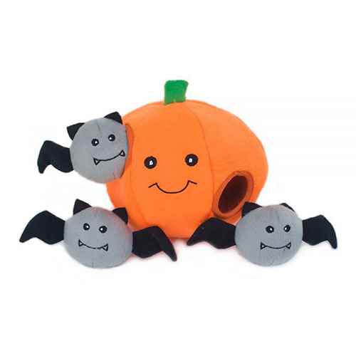 Picture of HALLOWEEN TOY CANINE ZIPPYPAWS BURROW - Pumpkin with Bats 