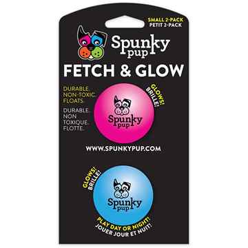 Picture of TOY DOG SPUNKY PUP Fetch & Glow Ball Small - 2/pk