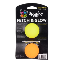 Picture of TOY DOG SPUNKY PUP Fetch & Glow Ball Small - 2/pk