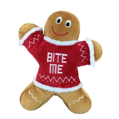 Picture of XMAS HOLIDAY CANINE HUXLEY Bite Me Gingerbread Man - Large 