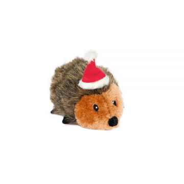 Picture of XMAS HOLIDAY CANINE ZIPPYPAW Plush Hedgehog w/ Hat - Small 