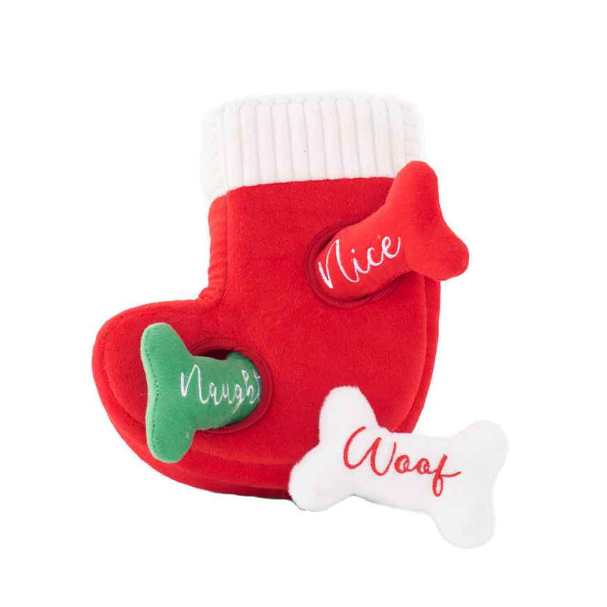 Picture of XMAS HOLIDAY CANINE ZIPPYPAWS HOLIDAY BURROW - Naughty or Nice Stocking 