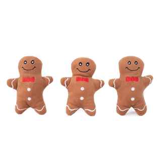 Picture of XMAS HOLIDAY CANINE ZIPPYPAWS Holiday Miniz Gingerbread Men - 3/pk 