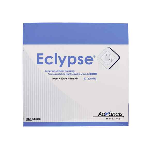 Picture of ECLYPSE ADHERENT SUPER ABSORBENT DRESSING 10cm x 10cm - 10's