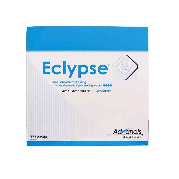 Picture of ECLYPSE ADHERENT SUPER ABSORBENT DRESSING 10cm x 10cm - 10's