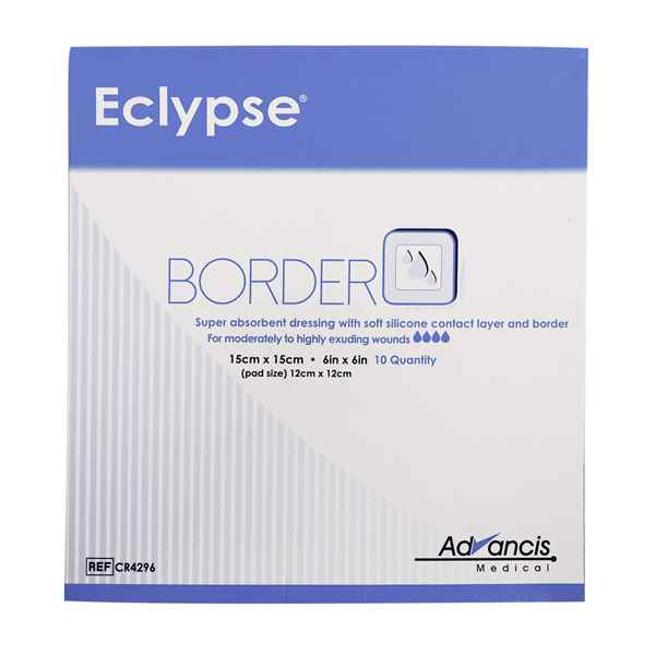 Picture of ECLYPSE SUPER ABSORBENT BORDER DRESSING 15cm x 15cm - 10's