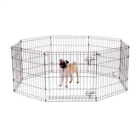 Show details for EXERCISE PEN Simply Essential BLACK Small - 8 panels 24inW x 24inH Picture of EXERCISE PEN Simply Essential BLACK Small - 8 panels 24inW x 24inH