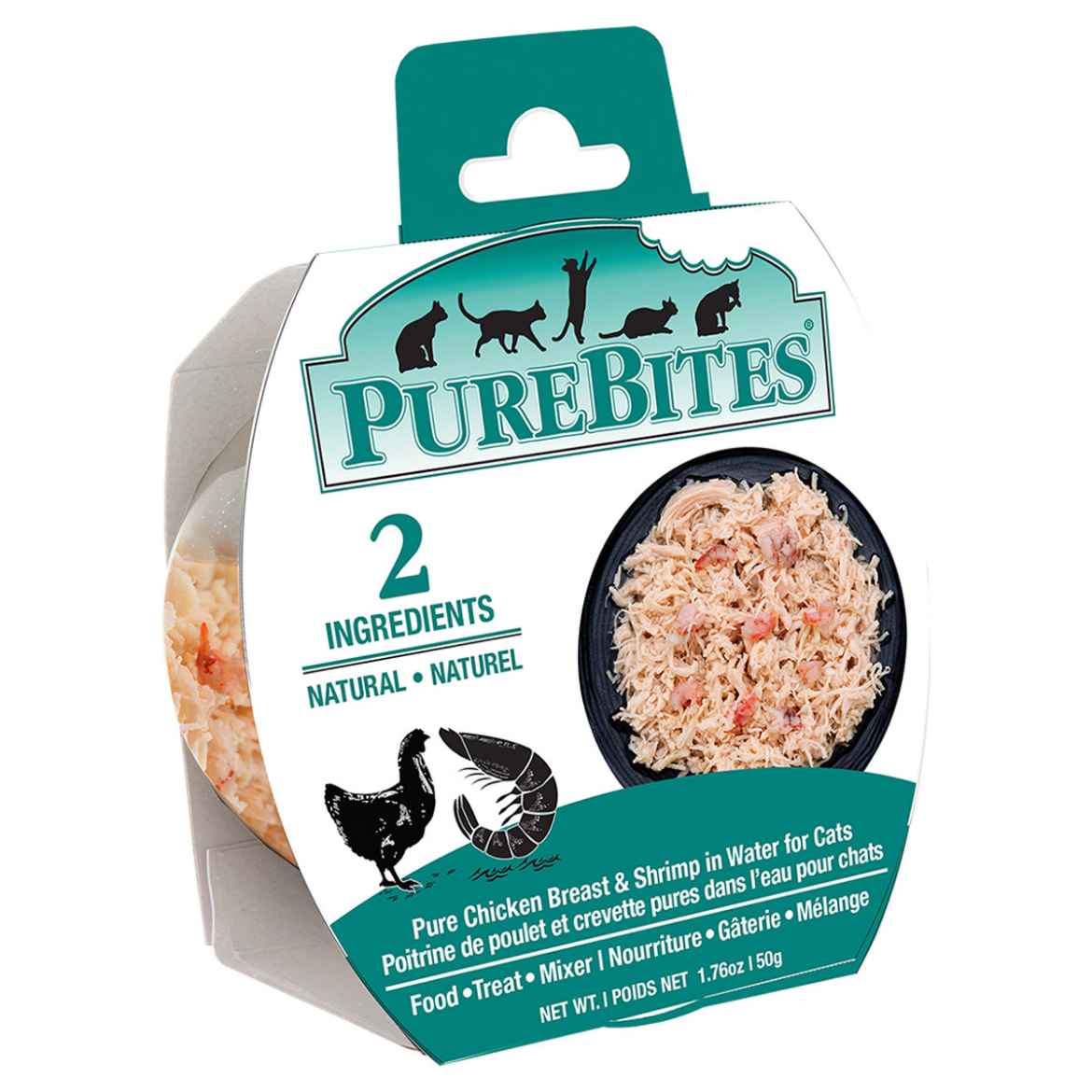 Picture of FELINE PUREBITES CHICKEN BREAST & WILD SHRIMP in WATER - 12 x 1.76oz/50g