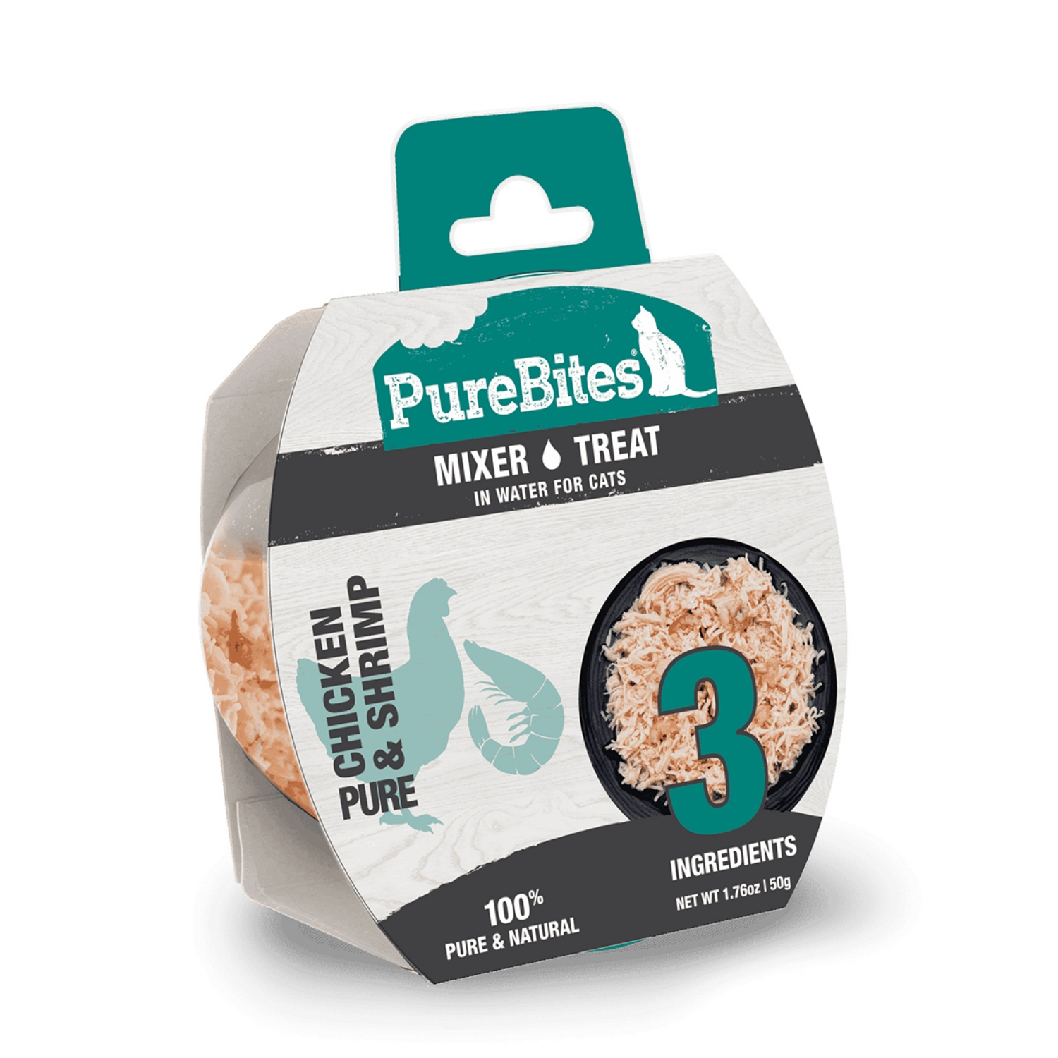 Picture of FELINE PUREBITES CHICKEN BREAST & WILD SHRIMP in WATER - 12 x 1.76oz/50g