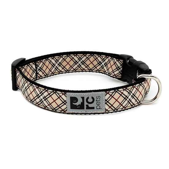 Picture of COLLAR CANINE RC CLIP Adjustable Tan Tartan - 5/8in x 7-9in