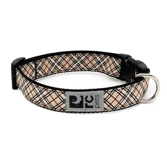 Picture of COLLAR CANINE RC CLIP Adjustable Tan Tartan - 3/4in x 9-13in