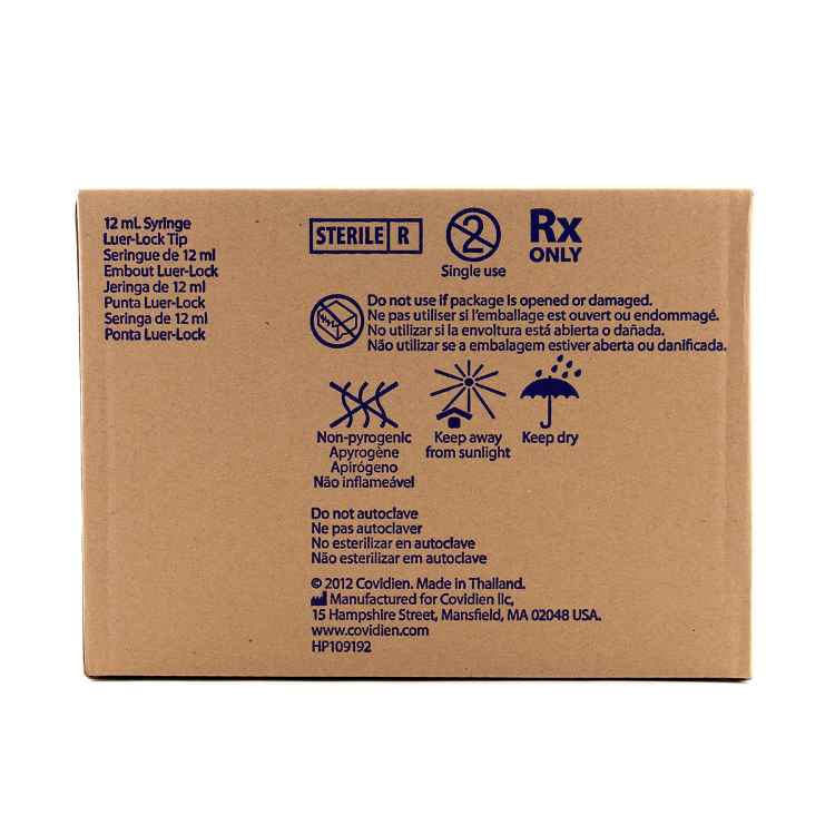 Picture of SYRINGE MONO 12cc LUER LOCK TIP - 100s 