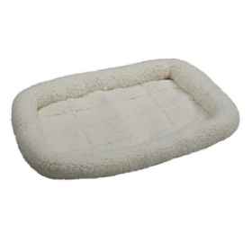 Show details for PET BED Simply Essential FLEECE CRATE BED White - 18inL x 12inW Picture of PET BED Simply Essential FLEECE CRATE BED White - 18inL x 12inW