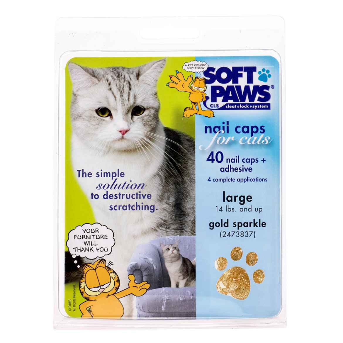 Picture of SOFT PAWS TAKE HOME KIT FELINE LARGE - Gold Sparkle