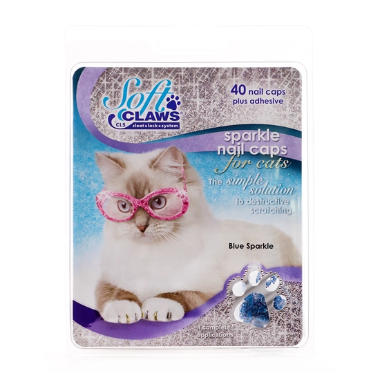 Picture of SOFT CLAWS TAKE HOME KIT FELINE MEDIUM - Blue Sparkle